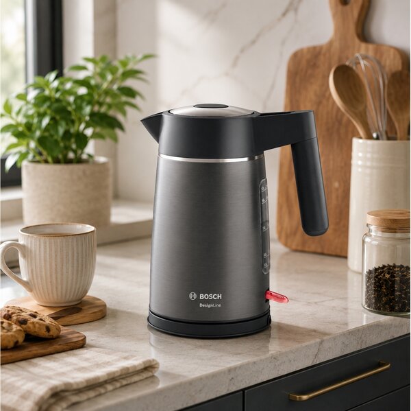 Βραστήρας Bosch DesignLine με χωρητικότητα 1.7L και ισχύ 2400W - Αnthracite/Stainless steel