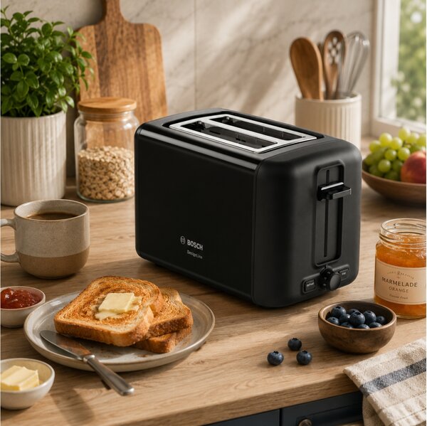 Compact Φρυγανιέρα Bosch DesignLine TAT3P423 με ισχύ 970W και χωρητικότητα 2 φέτες ψωμιού