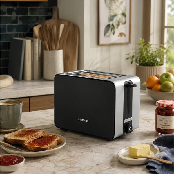 Compact Φρυγανιέρα Bosch TAT7203 με ισχύ 1050W και χωρητικότητα 2 φέτες ψωμιού