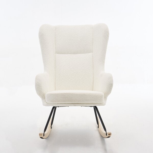 Κουνιστή Πολυθρόνα Μπουκλέ (69x93x101) Spitishop Ancona White
