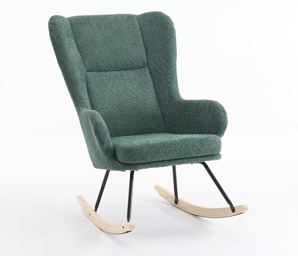 Κουνιστή Πολυθρόνα Μπουκλέ (69x93x101) Spitishop Ancona Green
