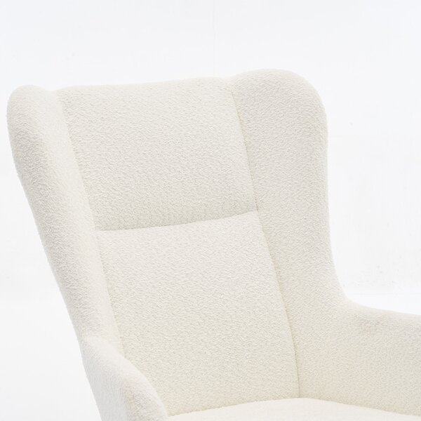 Κουνιστή Πολυθρόνα Μπουκλέ (69x93x101) Spitishop Ancona White