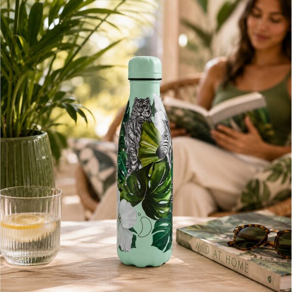Μπουκάλι Θερμός Tropical Original Chilly's με χωρητικότητα 500ml και διατήρηση θερμοκρασίας 12h ζεστό / 24h κρύο - Wild Monstera