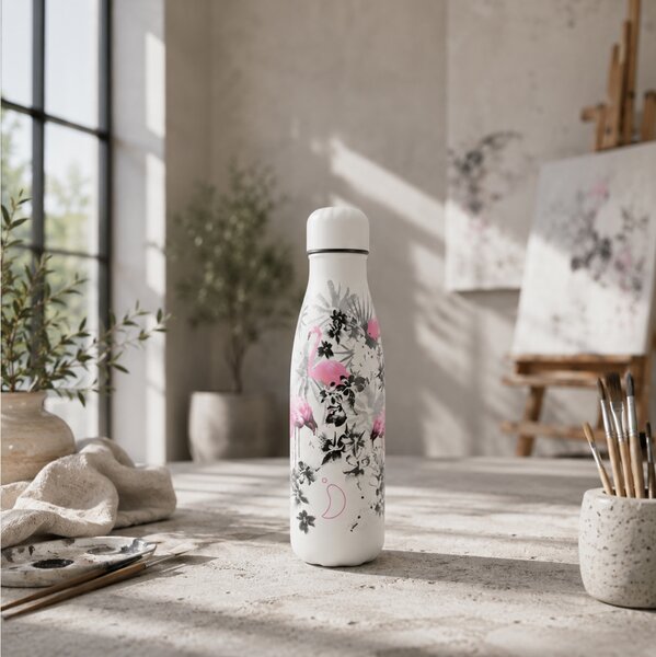 Μπουκάλι Θερμός Original Tropical Chilly's με χωρητικότητα 500ml και διατήρηση θερμοκρασίας 12h ζεστό / 24h κρύο - Flamingo Revival