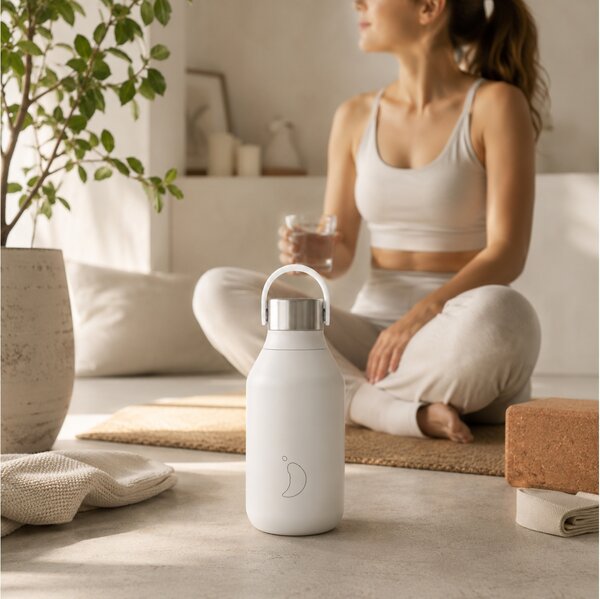 Μπουκάλι Θερμός Series 2 Chilly's με χωρητικότητα 350ml και διατήρηση θερμοκρασίας 12h ζεστό / 24h κρύο - Granite Grey