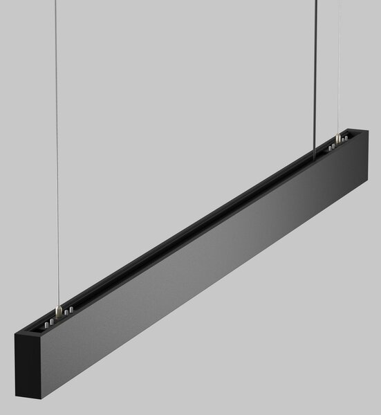 Maytoni LED κρεμαστό φωτιστικό Basis, μαύρο, CCT, μήκος 112,5 cm, ρυθμιζόμενος, Μαύρο, Σαλόνι / τραπεζαρία, Αλουμίνιο, σύγχρονο