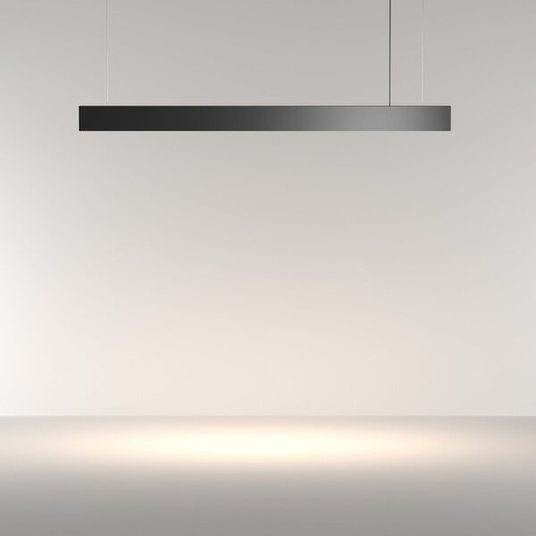 Maytoni LED κρεμαστό φωτιστικό Basis, μαύρο, CCT, μήκος 112,5 cm, ρυθμιζόμενος, Μαύρο, Σαλόνι / τραπεζαρία, Αλουμίνιο, σύγχρονο