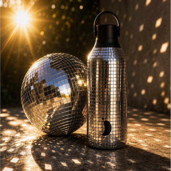 Μπουκάλι Θερμός Series 2 Disco Chilly's με χωρητικότητα 500ml και διατήρηση θερμοκρασίας 12h ζεστό / 24h κρύο - Silver