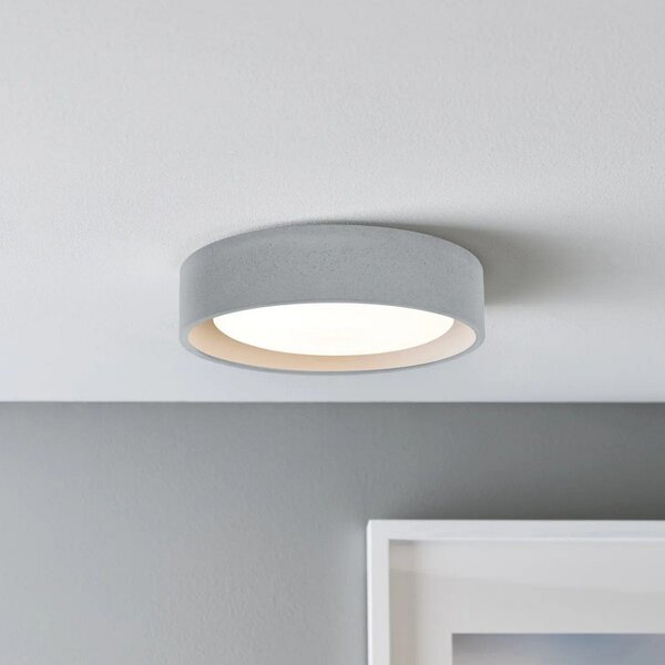 Beacon Lighting Φωτιστικό οροφής Uno, γκρι, σκυρόδεμα, Ø 27 cm, GX53, ρυθμιζόμενος, Γκρι, Σαλόνι / τραπεζαρία, Σκυρόδεμα