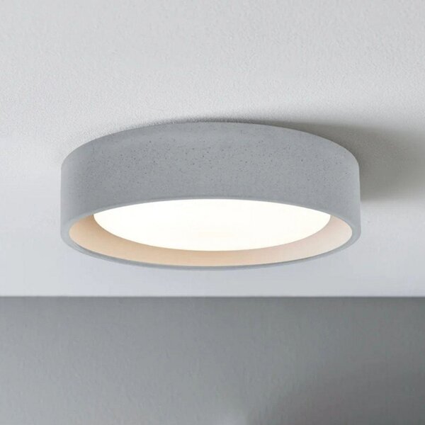 Beacon Lighting Φωτιστικό οροφής Uno, γκρι, σκυρόδεμα, Ø 27 cm, GX53, ρυθμιζόμενος, Γκρι, Σαλόνι / τραπεζαρία, Σκυρόδεμα