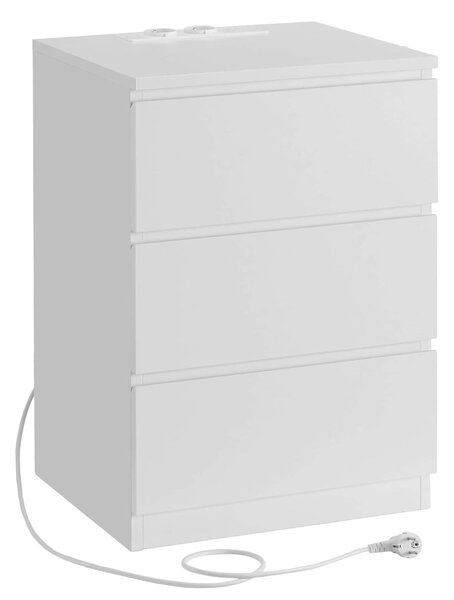 Κομοδίνο Με Ενσωματωμένες Πρίζες & USB (40x35x59) Vasagle LET631W14V2