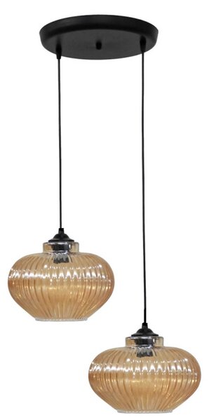 Φωτιστικό Οροφής Δίφωτο Heronia Rigato 02-0337 Amber