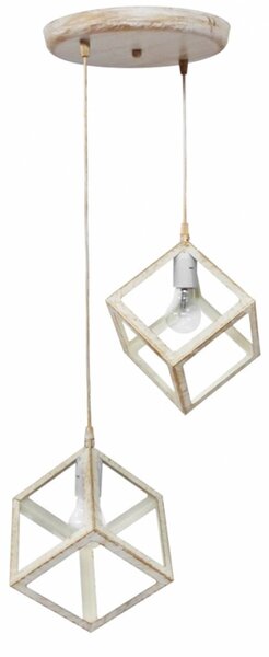 Φωτιστικό Οροφής Δίφωτο Heronia Kyvos 35-0108 White/Bronze Plastic