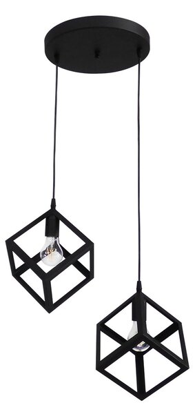 Φωτιστικό Οροφής Δίφωτο Heronia Kyvos 35-0103 Black Plastic