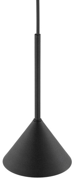 TK Lighting Κρεμαστό φωτιστικό Cono Mini, 1 λάμπα, Ø 12 cm, μαύρο GU10, ρυθμιζόμενος, Μαύρο, Σαλόνι / τραπεζαρία, Μέταλλο, σύγχρονο