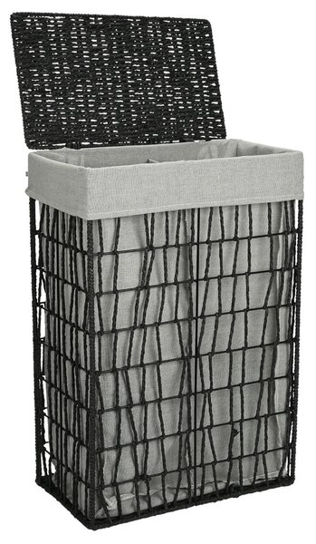 ESTIA ΚΑΛΑΘΙ ΑΠΛΥΤΩΝ NEST 37x22x55cm 2 ΘΕΣΕΩΝ ΜΑΥΡΟ