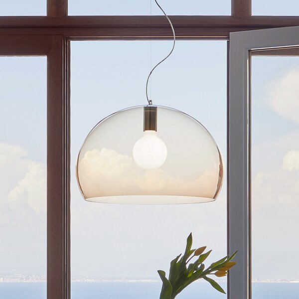 Kartell FL/Y κρεμαστό φωτιστικό, Ø 52 cm, καφέ, ρυθμιζόμενος, Καφέ / Σκουριάς, Σαλόνι / τραπεζαρία, Πλαστικό, σχεδιασμός