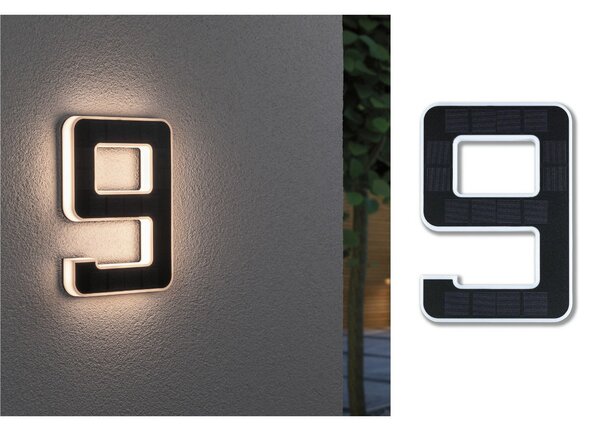Paulmann LED ηλιακό σπίτι νούμερο 9, Μαύρο, Πλαστικό, σύγχρονο