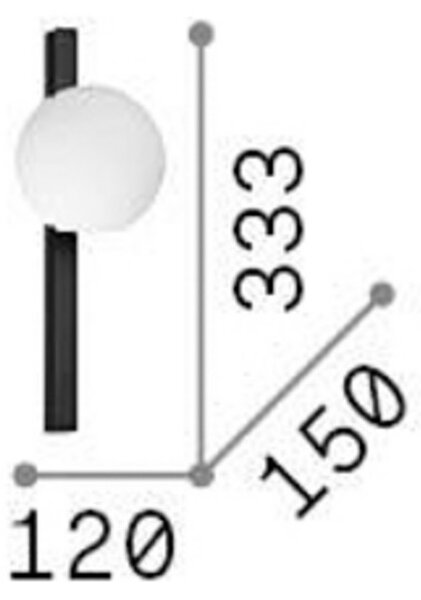 IDEAL LUX Ideal Lux φωτιστικό τοίχου Binomio ορειχάλκινο μεταλλικό γυαλί 1-φωτός, Χρυσό / Ορείχαλκου, Σαλόνι / τραπεζαρία, Γυαλί, σύγχρονο