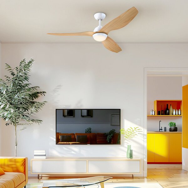 Westinghouse Ανεμιστήρας οροφής LED 7316140, DC, αθόρυβος, 132 cm, ρυθμιζόμενος, Ξύλου, Σαλόνι / τραπεζαρία, Πλαστικό, σύγχρονο