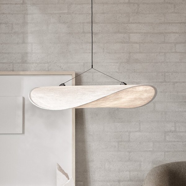New Works Φωτιστικό οροφής LED Tense της Works, Ø 70 cm, λευκό, ρυθμιζόμενος, Λευκό, Σαλόνι / τραπεζαρία, Πλαστικό, σχεδιασμός