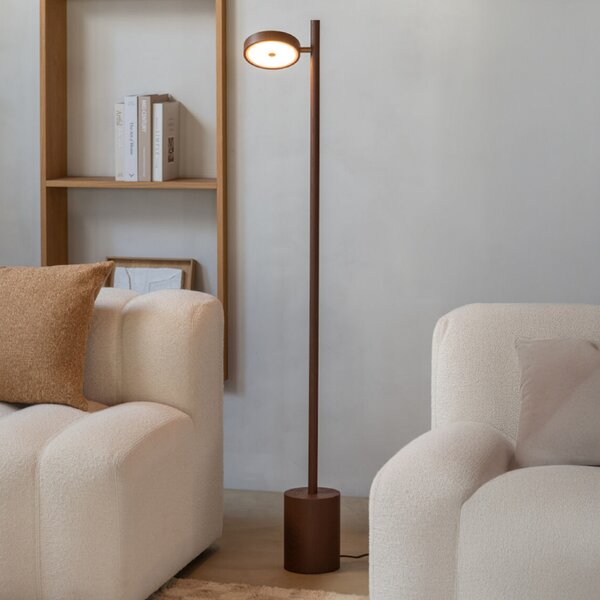 Good & Mojo GOOD MOJO LED-Φωτιστικό δαπέδου Okinawa, 1 φως, καφέ, 146cm, ξύλο, ρυθμιζόμενος, Καφέ / Σκουριάς, Σαλόνι / τραπεζαρία, Ξύλο, σύγχρονο