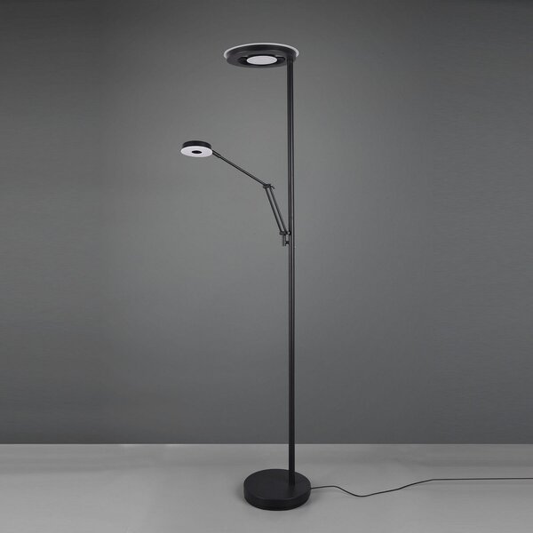 Trio Lighting LED φωτιστικό οροφής Barrie με φως ανάγνωσης μαύρο ματ, ρυθμιζόμενος, Μαύρο, Σαλόνι / τραπεζαρία, Μέταλλο, σύγχρονο, Φως ανάγνωσης