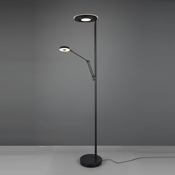 Trio Lighting LED φωτιστικό οροφής Barrie με φως ανάγνωσης μαύρο ματ, ρυθμιζόμενος, Μαύρο, Σαλόνι / τραπεζαρία, Μέταλλο, σύγχρονο, Φως ανάγνωσης