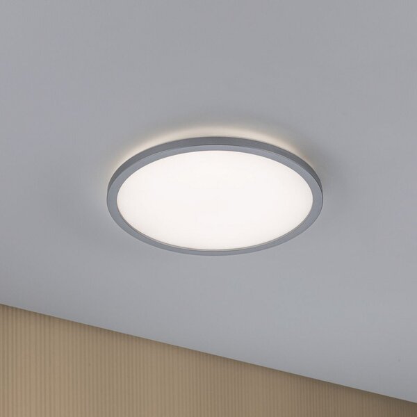 Paulmann LED Panel Atria Shine χρώμιο Ø29cm 3000K on/off IP20, Γκρι, Σαλόνι / τραπεζαρία, Πλαστικό, σύγχρονο