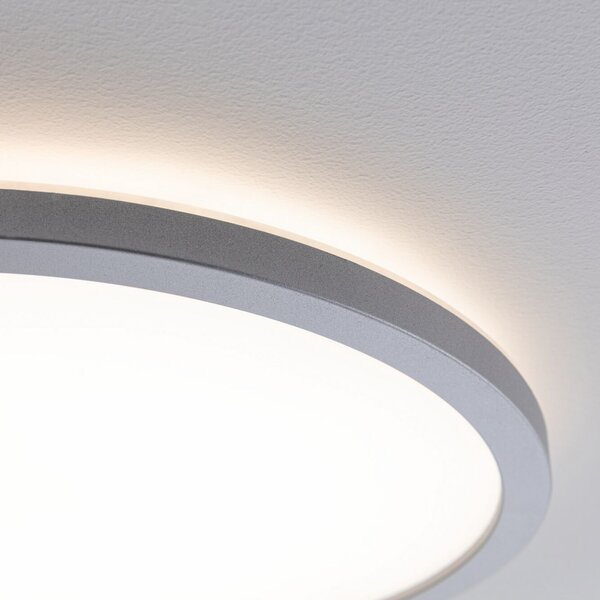 Paulmann LED Panel Atria Shine χρώμιο Ø29cm 3000K on/off IP20, Γκρι, Σαλόνι / τραπεζαρία, Πλαστικό, σύγχρονο