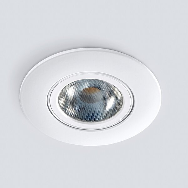 Heitronic Εντοιχιζόμενος προβολέας οροφής LED DL8002, περιστρεφόμενος, 38°, ρυθμιζόμενος, Λευκό, Διάδρομος, Μέταλλο, σύγχρονο, Φωτιστικά εσοχής στρογγυλά