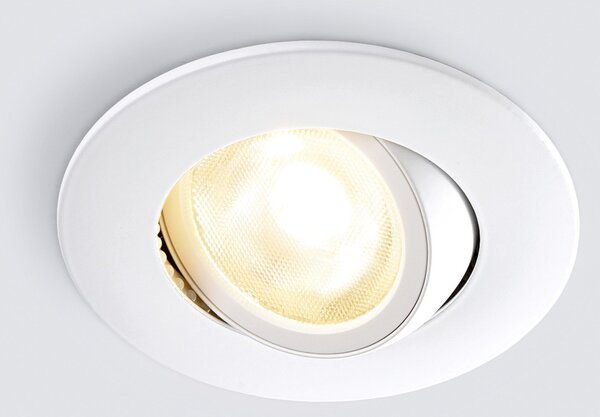 Heitronic Εντοιχιζόμενος προβολέας οροφής LED DL8002, περιστρεφόμενος, 38°, ρυθμιζόμενος, Λευκό, Διάδρομος, Μέταλλο, σύγχρονο, Φωτιστικά εσοχής στρογγυλά