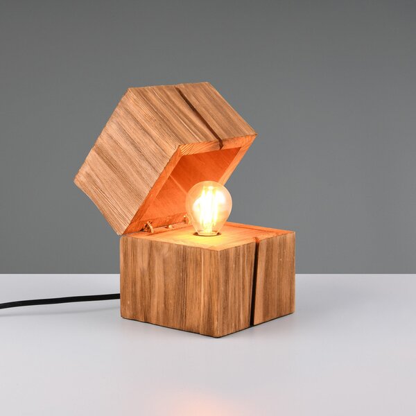 Trio Lighting Επιτραπέζιο φωτιστικό Treasure, φυσικό φινίρισμα, ξύλο, αρθρωτό, Ξύλου, Σαλόνι / τραπεζαρία, Ξύλο