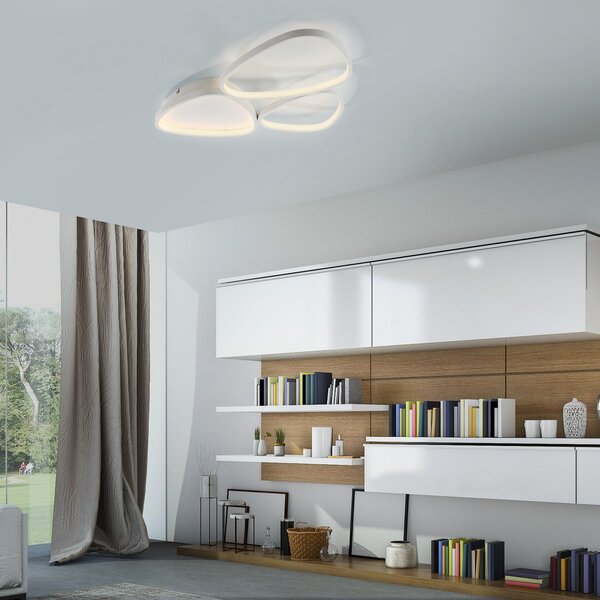 JUST LIGHT. GmbH Φωτιστικό οροφής Pebbles LED, λευκό, ρυθμιζόμενο, ρυθμιζόμενος, Λευκό, Διάδρομος, Μέταλλο, σύγχρονο
