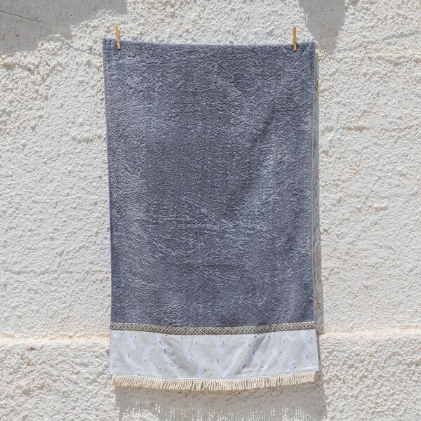 Πετσέτα Θαλάσσης (80x160) White Fabric Seagull Grey