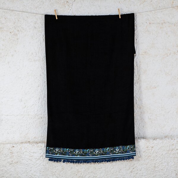 Πετσέτα Θαλάσσης (80x160) White Fabric Lilybet Black