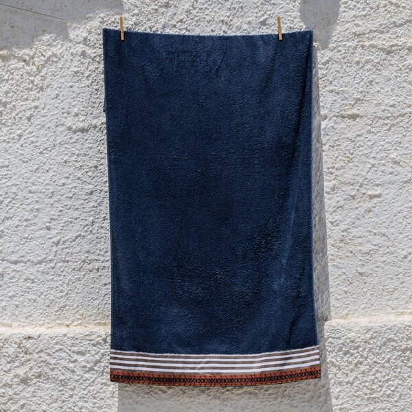 Πετσέτα Θαλάσσης (80x160) White Fabric Sunweft Blue