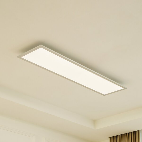 Arcchio LED πάνελ Lyndra, 120 cm, ασημί, αλουμίνιο, dimmable, CCT, ρυθμιζόμενος, Γκρι, Σαλόνι / τραπεζαρία, Αλουμίνιο, σύγχρονο