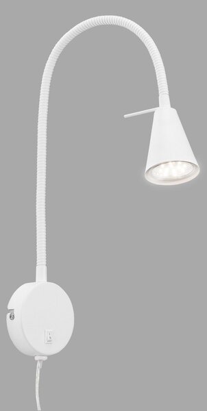 Briloner LED φωτιστικό τοίχου Tusa, λευκό, μέταλλο, 45cm, εύκαμπτος βραχίονας, Λευκό, υπνοδωμάτιο, Μέταλλο, σύγχρονο