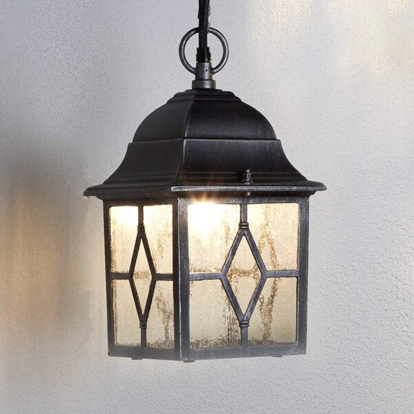 Searchlight Εξωτερική κρεμαστή λάμπα Genoa με γυαλί μολύβδου, Γκρι, Μέταλλο, Φανάρι