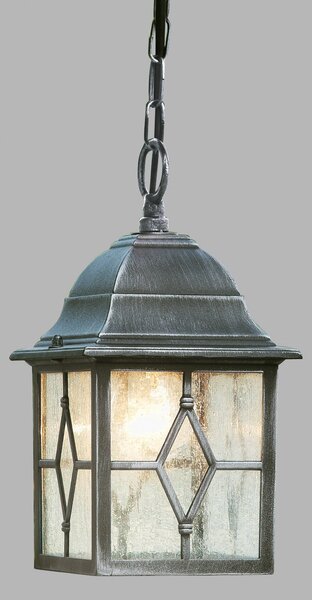 Searchlight Εξωτερική κρεμαστή λάμπα Genoa με γυαλί μολύβδου, Γκρι, Μέταλλο, Φανάρι