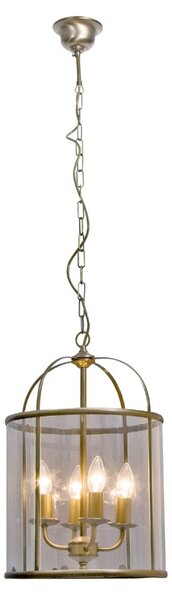 Steinhauer Κρεμαστό φωτιστικό Pimpernel, Ø 32 cm, μπρούντζο, διαφανές γυαλί, ρυθμιζόμενος, Μπρούτζινο / Αντικέ ορείχαλκου, Διάδρομος, Μέταλλο, Αντίκα