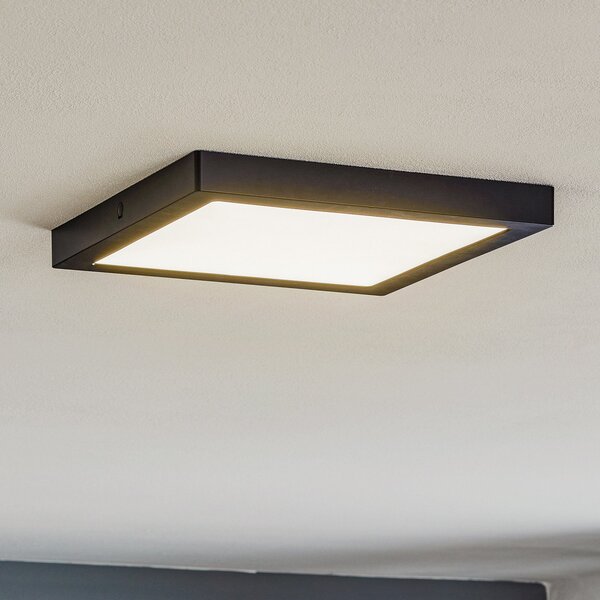 Paulmann Abia LED πάνελ 30x30 cm 2,700K μαύρο, Μαύρο, Σαλόνι / τραπεζαρία, Πλαστικό, σύγχρονο