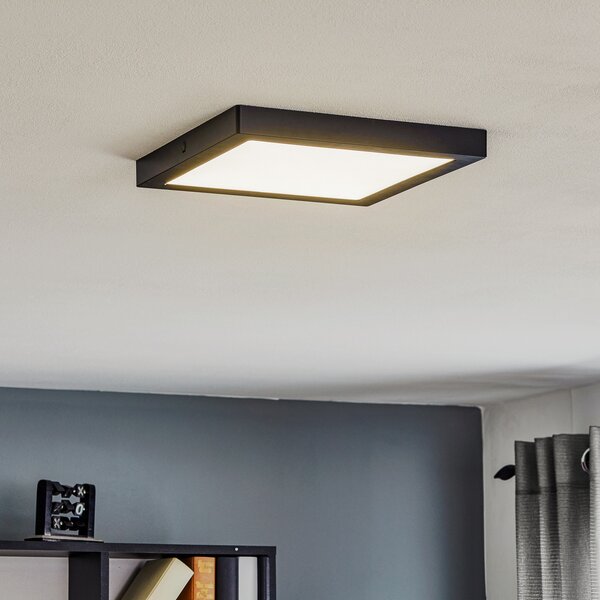 Paulmann Abia LED πάνελ 30x30 cm 2,700K μαύρο, Μαύρο, Σαλόνι / τραπεζαρία, Πλαστικό, σύγχρονο