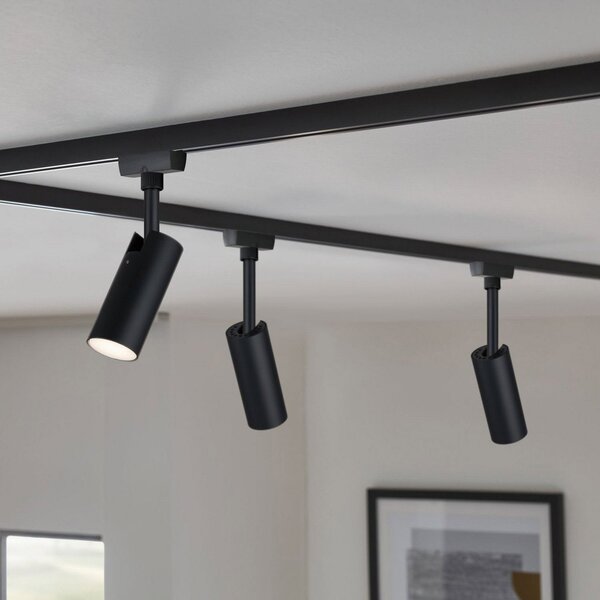 Paulmann URail LED-Spot Tubo μαύρο 4.000 K, Μαύρο, Σαλόνι / τραπεζαρία, Μέταλλο, σύγχρονο