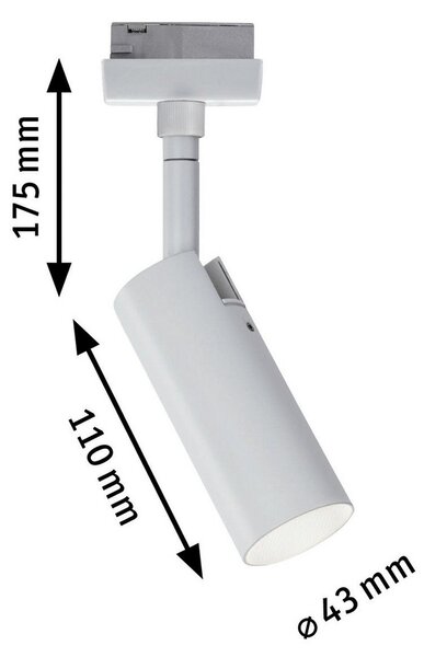 Paulmann URail Tubo LED spot 3.000K λευκό, Λευκό, Σαλόνι / τραπεζαρία, Μέταλλο