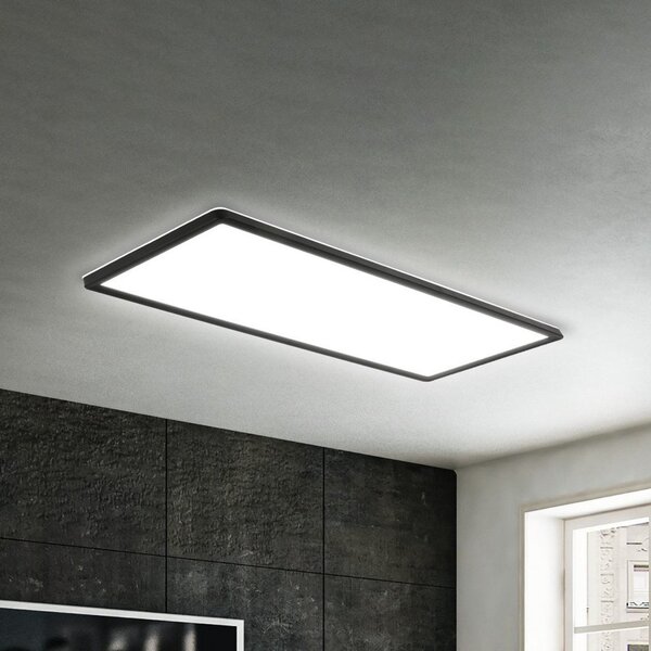 Briloner Επιφανειακά τοποθετημένο πάνελ LED Slim 58x20cm on/off 4.000K μαύρο, Μαύρο, Μελέτη / Γραφείο, Πλαστικό, σύγχρονο