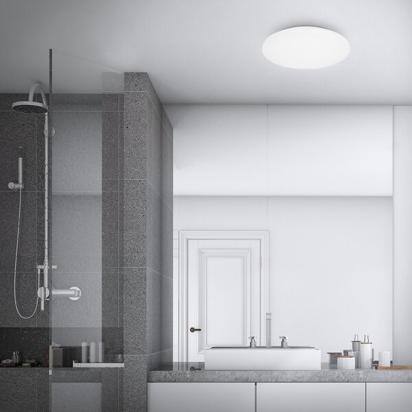 Briloner Φωτιστικό οροφής LED Θήκη για το μπάνιο IP44 3.000K Ø 40cm, Λευκό, Μπάνιο, Πλαστικό, σύγχρονο