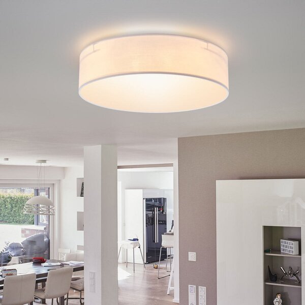 Smartwares Φωτιστικό οροφής Οροφή Dream, Ø 40 cm, ύφασμα, λευκό, ρυθμιζόμενος, Λευκό, Σαλόνι / τραπεζαρία, Ύφασμα / Κλωστοϋφαντουργία, σύγχρονο