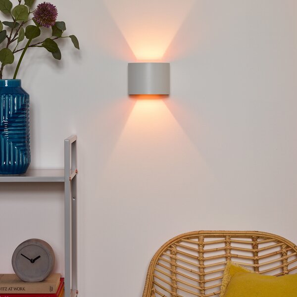 Lucide Xio LED φωτιστικό τοίχου, πλάτος 13 cm, λευκό, ρυθμιζόμενος, Λευκό, Σαλόνι / τραπεζαρία, Μέταλλο, σύγχρονο